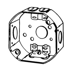 Appleton 561L ETP Octagon Box, Steel, 15.5 cu-in, 7 Outlets, 7 Knockouts