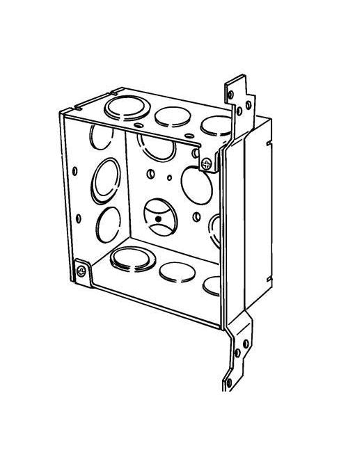 Appleton 4SDVB-EK-PL 4 Square Outlet/Switch Box w/Plain Vertical Bracket 2-1/8 Deep 30.3cu.in