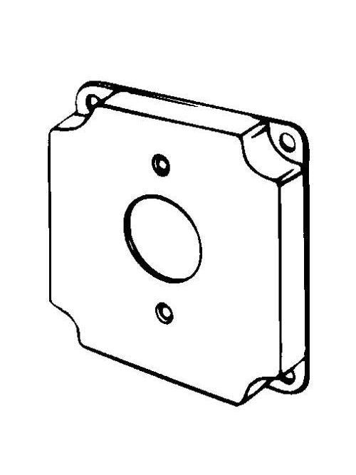 Appleton 8379 Raised Electrical Box Cover 20A Twist Lock Receptacle Steel 4 X 4 X 0.5 IN