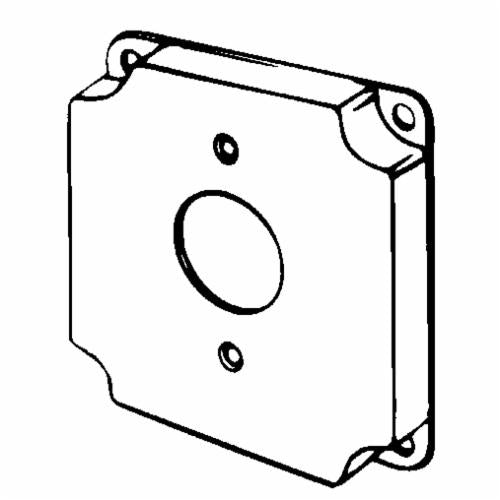 Appleton 8379 Raised Electrical Box Cover 20A Twist Lock Receptacle Steel 4 X 4 X 0.5 IN