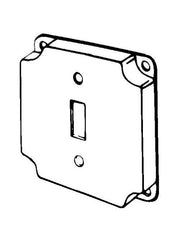 Appleton 8361 Raised Electrical Box Cover, 4 in L x 4 in W x 1/2 in D, Toggle Switch, Steel