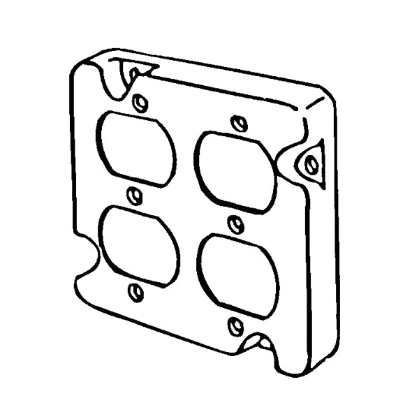 Appleton 8492N ETP Raised Square Box Cover Duplex Receptacle 4-11/16 in x 4-11/16 in x 1/2 in