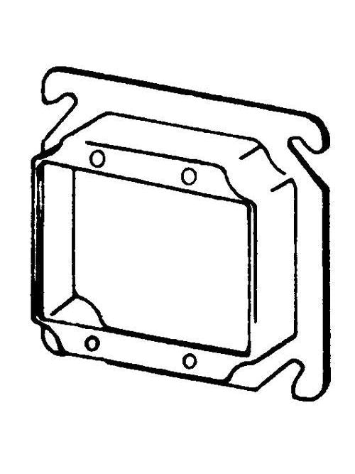 Appleton 8470 4 Square Cover / Mud Ring, 3/4 Raised, 9.0cu.in, Double Device, Steel