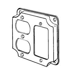 Appleton 8373N ETP Raised Square Box Cover, 4 in L x 4 in W x 1/2 in D, Duplex Receptacle/GFCI Device