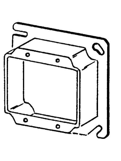 Appleton 8469A 4 Square Cover / Mud Ring, 1 Raised, 12.0cu.in, Double Device, Steel