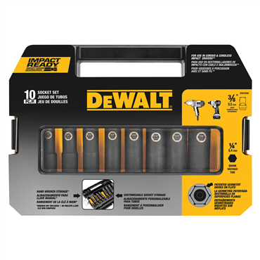 DeWalt DW22838 10 PC 3/8 Drive Socket Set