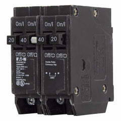 EATON BQC2402120 Type BQC Quadplex Circuit Breaker, 120/240 VAC, (2) 20 A, (1) 40 A, 10 kA Interrupt, 4 Poles