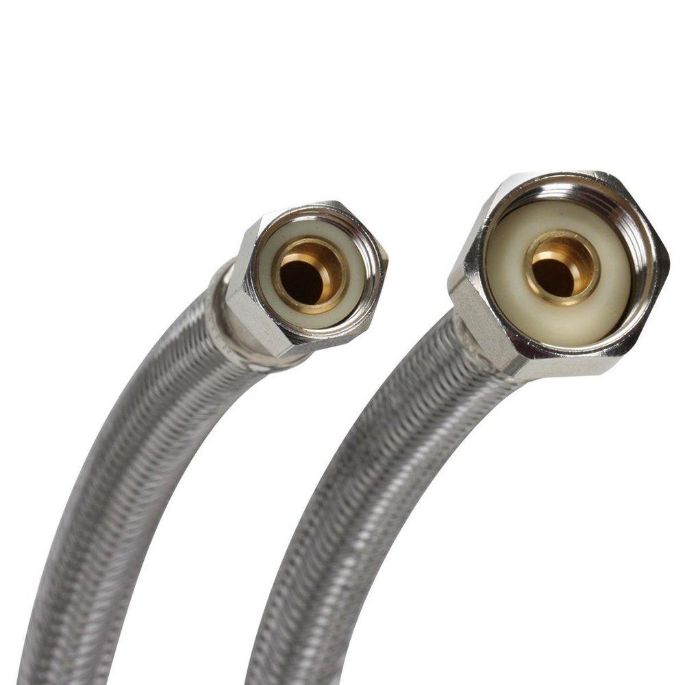 Fluidmaster PRO1F16 Pro Series 3/8 x 1/2 x 16 in. Braided Stainless Sink Flexible Water Connector