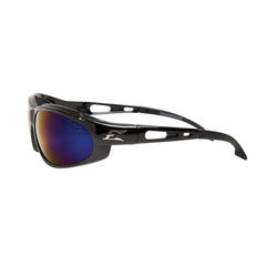 Edge SW118 Dakura Non-Polarized Protective Glasses, Anti-Scratch, Blue Mirror Lens, Full Framed/Wraparound Frame