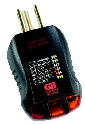 GB Electrical GRT-3500 Outlet Tester, 120 Vac