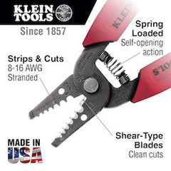 Klein 11049 Wire Stripper/Cutter for 8-16 AWG Stranded Wire