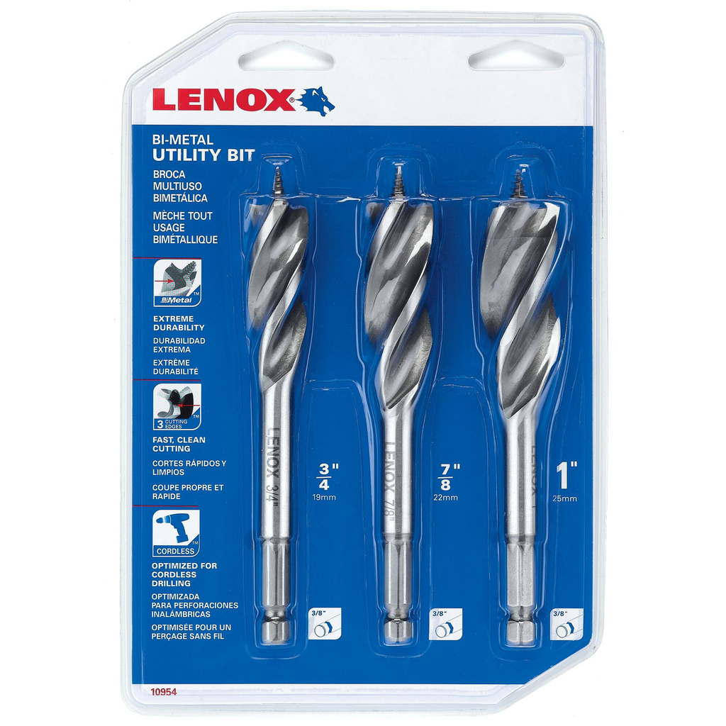 Lenox 10954300S 3 PC Bi-Metal Utility Bit Set