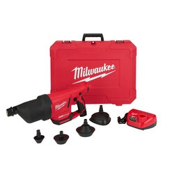 Milwaukee 2572A-21 M12 AIRSNAKE Cordless Drain Cleaning Air Gun Kit, 1 to 4 in Drain Line, 35 ft Max Run, 12 VDC