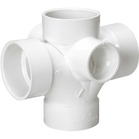 Mueller 05811 Streamline Double Sanitary Tee, 3 in, Hub, SCH 40/STD, PVC