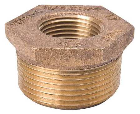 B&K 455-031NL Lead-Free Pipe Hex Bushing, 1/2 x 1/4 in, MNPT, 125 lb, Red Brass