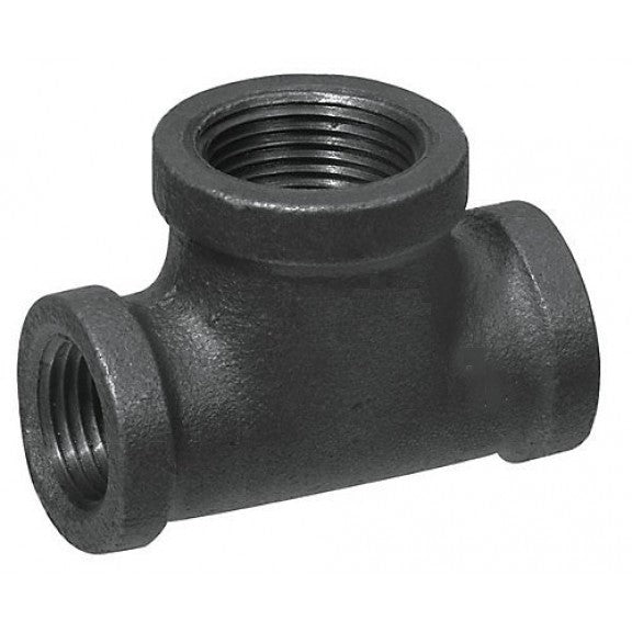 B&K 520-655 Reducing Pipe Tee, 1-1/4 x 1 x 1 in, NPT, 150 lb, Malleable Iron, Black Oxide