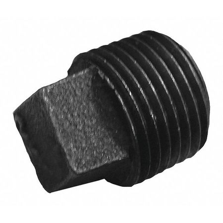 B&K 521-803 Square Head Pipe Plug, 1/2 in, NPT, 150 lb, Malleable Iron, Black Oxide