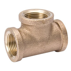 B&K 553-007NL Lead-Free Pipe Tee, 1-1/2 in, MNPT, 125 lb, Red Brass