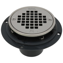 Oatey 42263 130 Series 2 in. PVC Round Low Profile Drain with Stainless Steel Screw-in Strainer and Ring