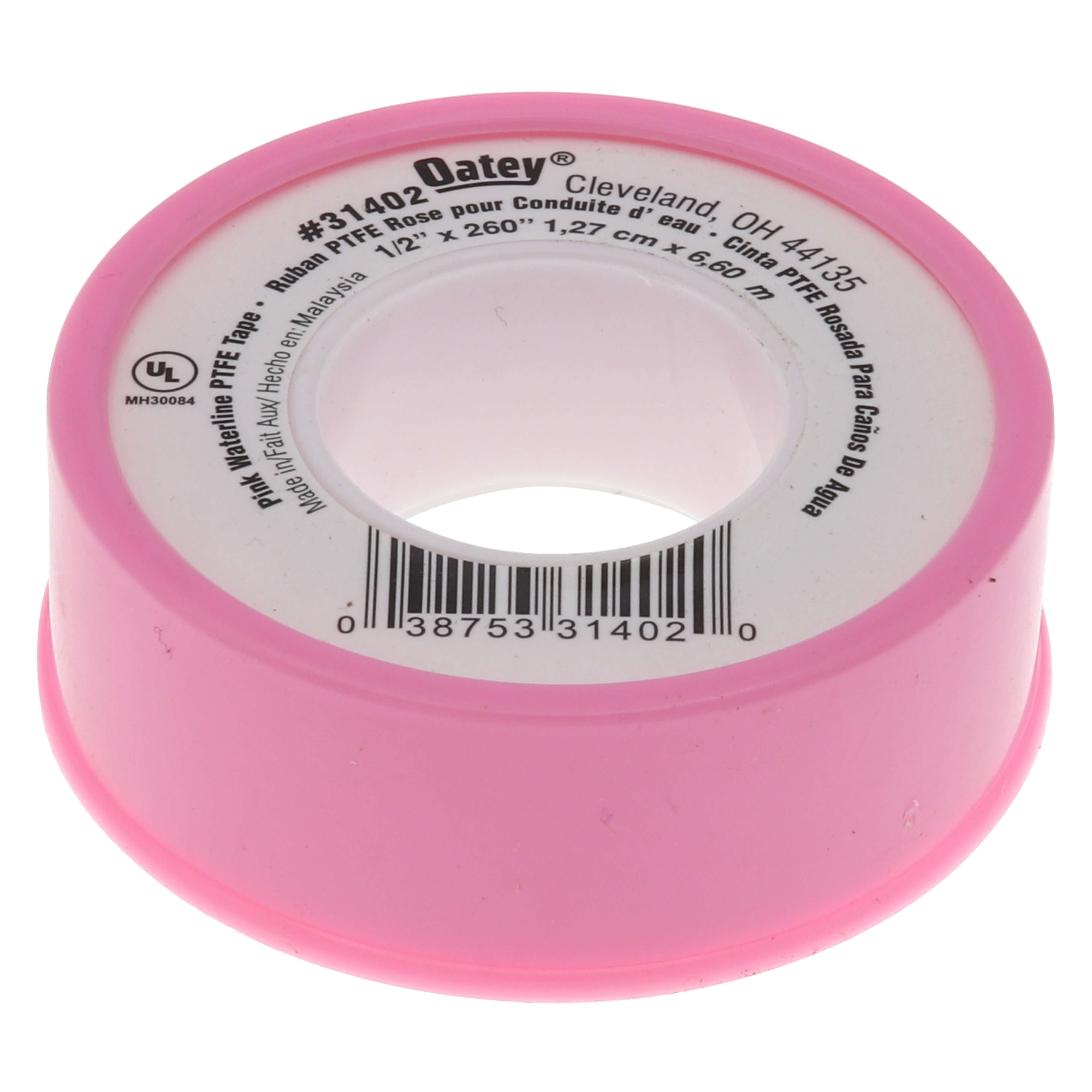 Oatey 31402D Thread Seal Tape, 260 in L x 1/2 in W x 0.0027 to 0.0037 in Thk, 10000 psi