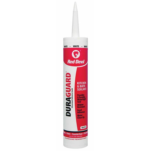 Red Devil 0406 DuraGuard Siliconized Acrylic Caulk 10.1 oz Cartridge White