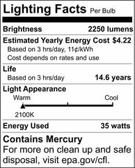 SATCO S3130 35 W Non-Dimmable HID Medium E-26