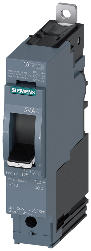 Siemens 3VA4130-4ED14-0AA0 3VA41 Class S Standard Low Voltage Molded Case Circuit Breaker, 30 A, 1 Pole