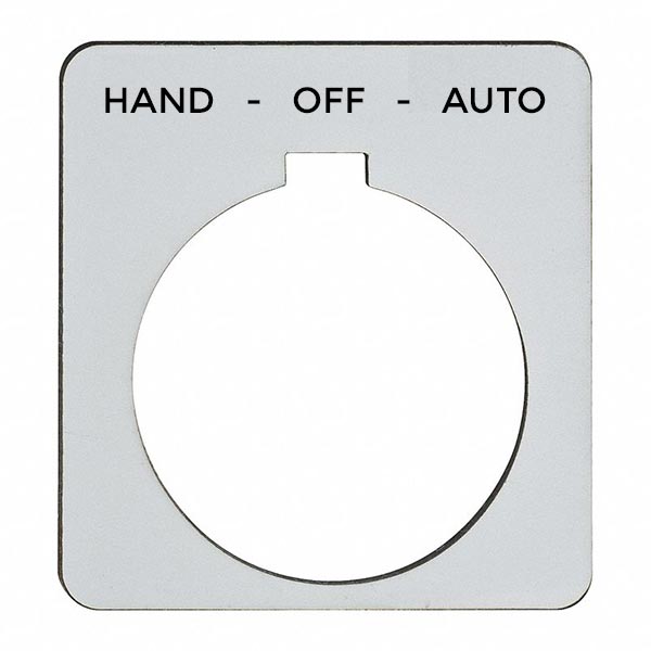 Siemens 52NA37 Class 52 Legend Plate, 2-7/16 in H x 2-7/16 in W, Square Plate, Plastic, Brushed Aluminum Field