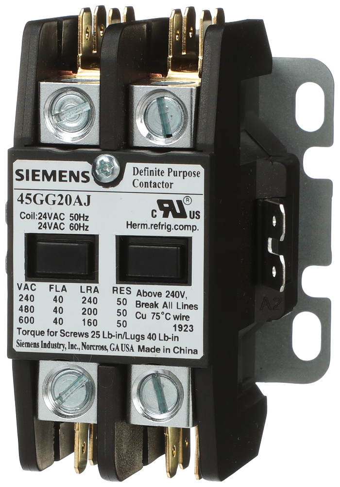 Siemens 45GG20AJ Contactor, 45DP, 40A, 2P, Open, 24V