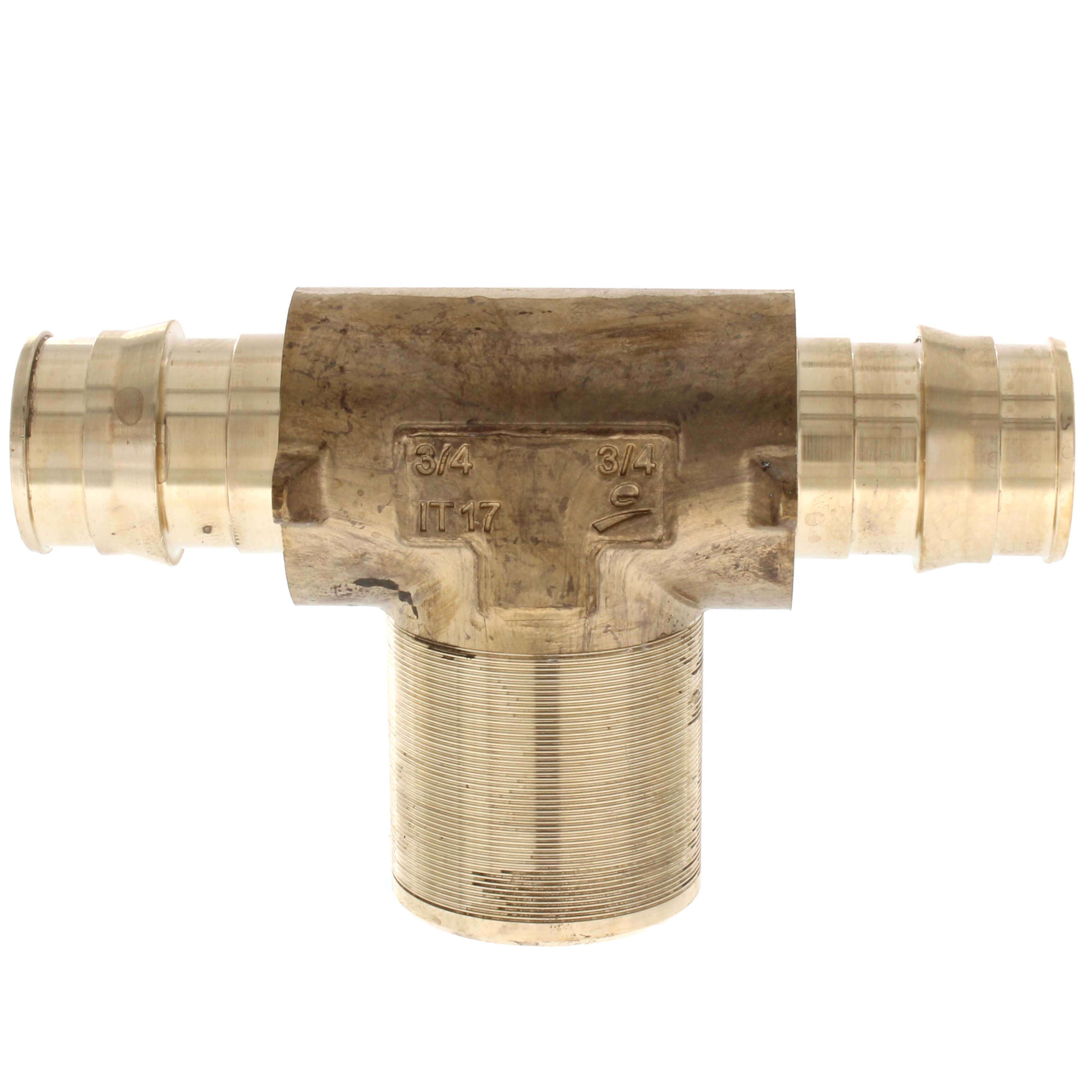 Uponor LF7707575 Adapter Tee, 3/4 x 3/4 x 1/2 in, ProPEX x ProPEX x FNPT, Brass