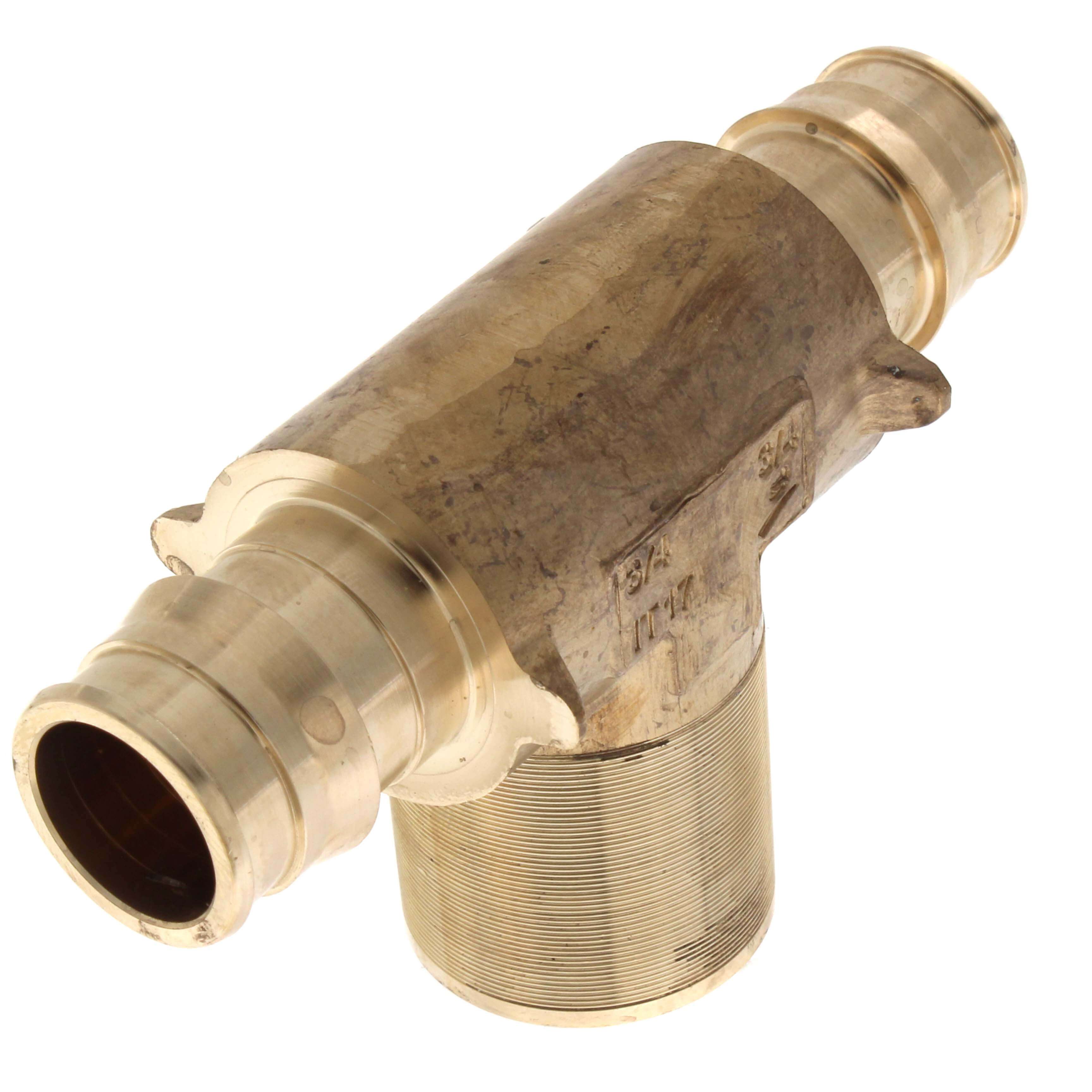 Uponor LF7707575 Adapter Tee, 3/4 x 3/4 x 1/2 in, ProPEX x ProPEX x FNPT, Brass