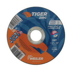 Tiger 58020 Fast Cut & Long Life Thin Cutting Wheel - 4-1/2 in Dia x 0.045 in THK - WEI-58020