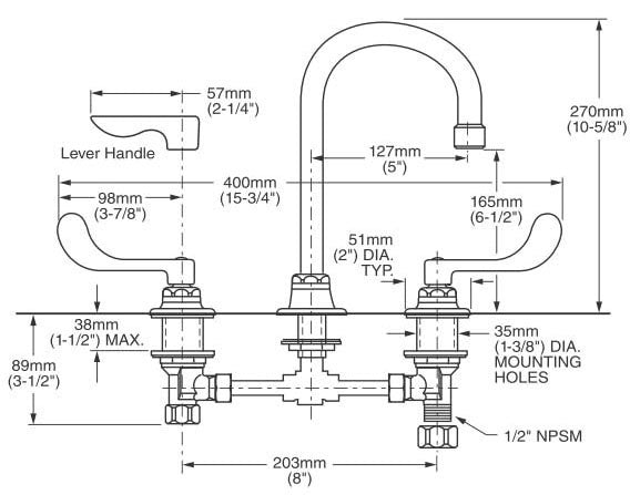 American Standard 6540.170.002 Monterrey Widespread Lavatory Faucet 1.5 gpm