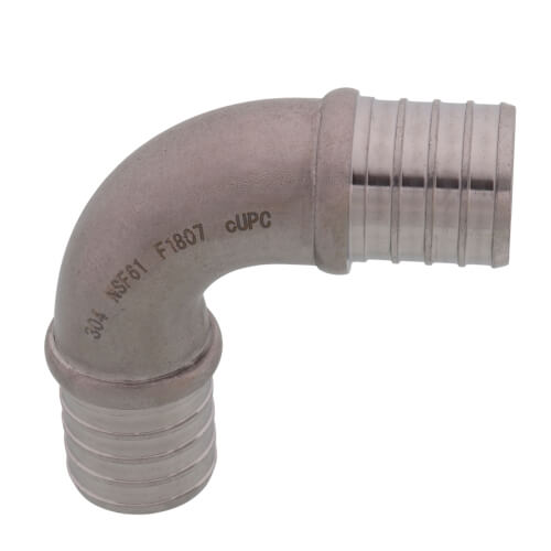 Boshart SSPEX-E10 1 PEX Stainless Steel 90-Degree Elbow