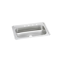 Elkay CRS33224 Celebrity Kitchen Sink, Rectangular, 4 Faucet Holes, 33 in W x 22 in D x 7 in H, Top Mount, Stainless Steel, Brushed Satin