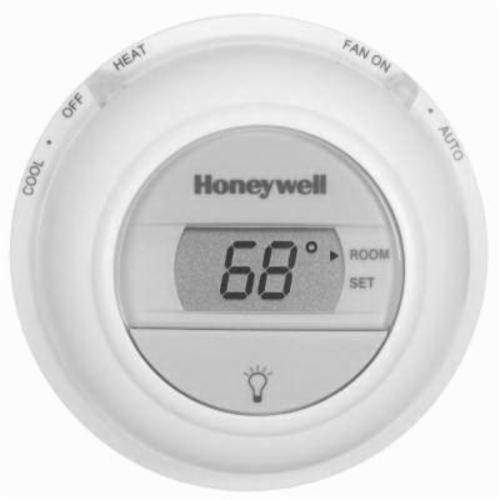 Honeywell T8775C1005/U Digital Non-Programmable Thermostat, Electronic, Terminal Designations: R, RC, W, Y, G, O, B