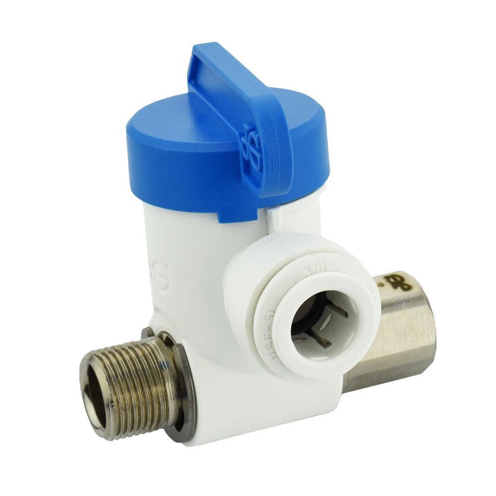 John Guest ASVPP2LF 3/8 in. Male Compression x Compression x OD Tube Lever Handle Angle Supply Stop Valve in White