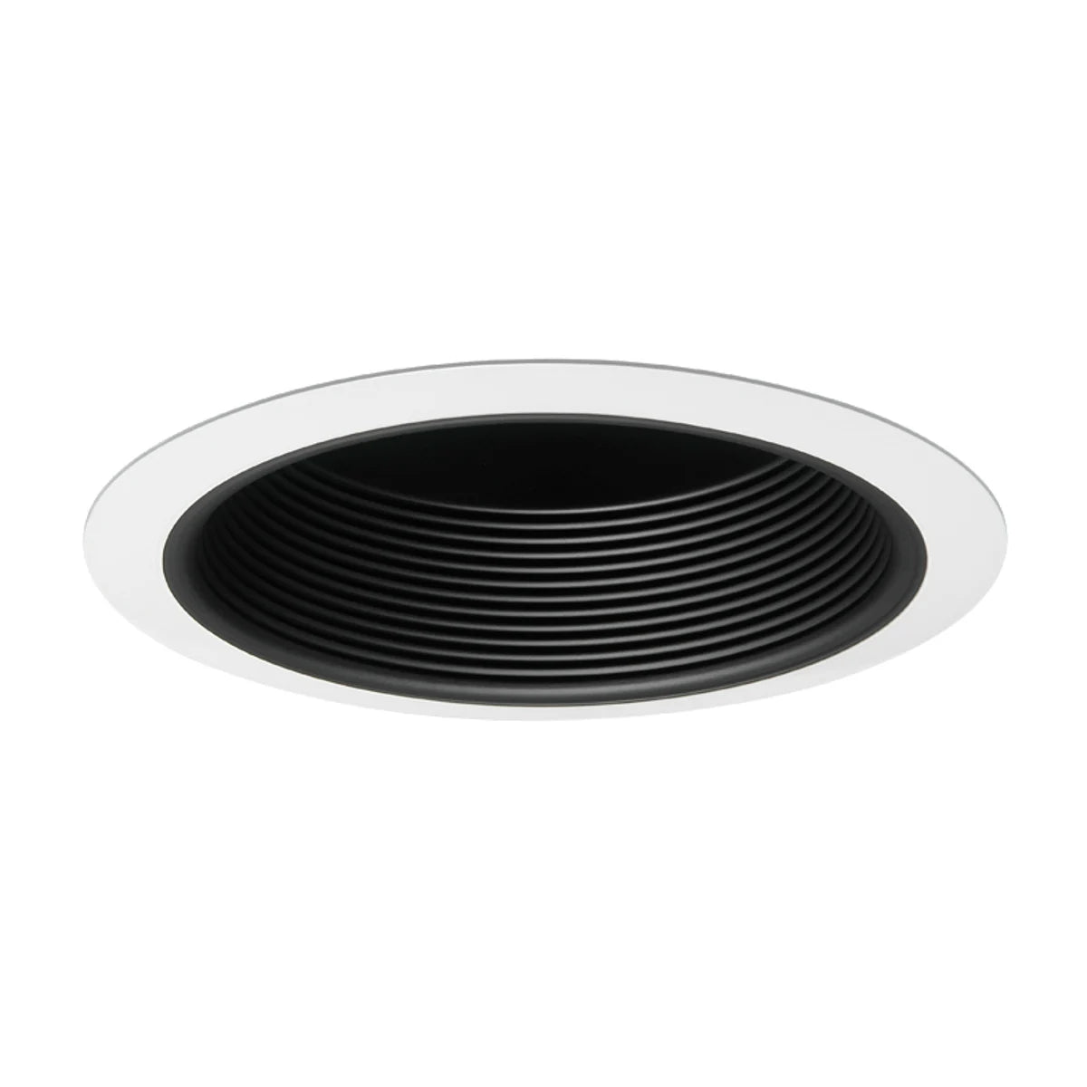 Juno V3034TBWH 6 Full Baffle Trim with Torsion Springs, Black, White Trim Ring