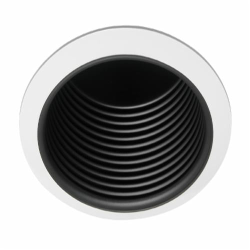 Juno V3034TBWH 6 Full Baffle Trim with Torsion Springs, Black, White Trim Ring