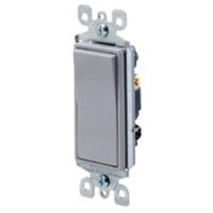 Leviton 5603-2GY 120/277 VAC 15 Amp 2 Hp 3-Way Gray Thermoplastic Grounding Standard Rocker Decorator Quiet Switch