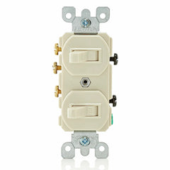 Leviton 5241-T 15 Amp 120/277 Volt Duplex Style Single-Pole/3-Way AC Combination Switch