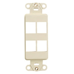 Leviton 41644-T QuickPort Decora Insert, 4-Port, Light Almond