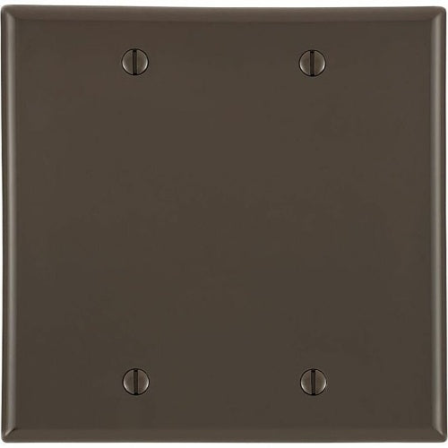 Leviton 80725 2-Gang Blank Wall Plate, Standard Size, Thermoplastic Nylon, Brown