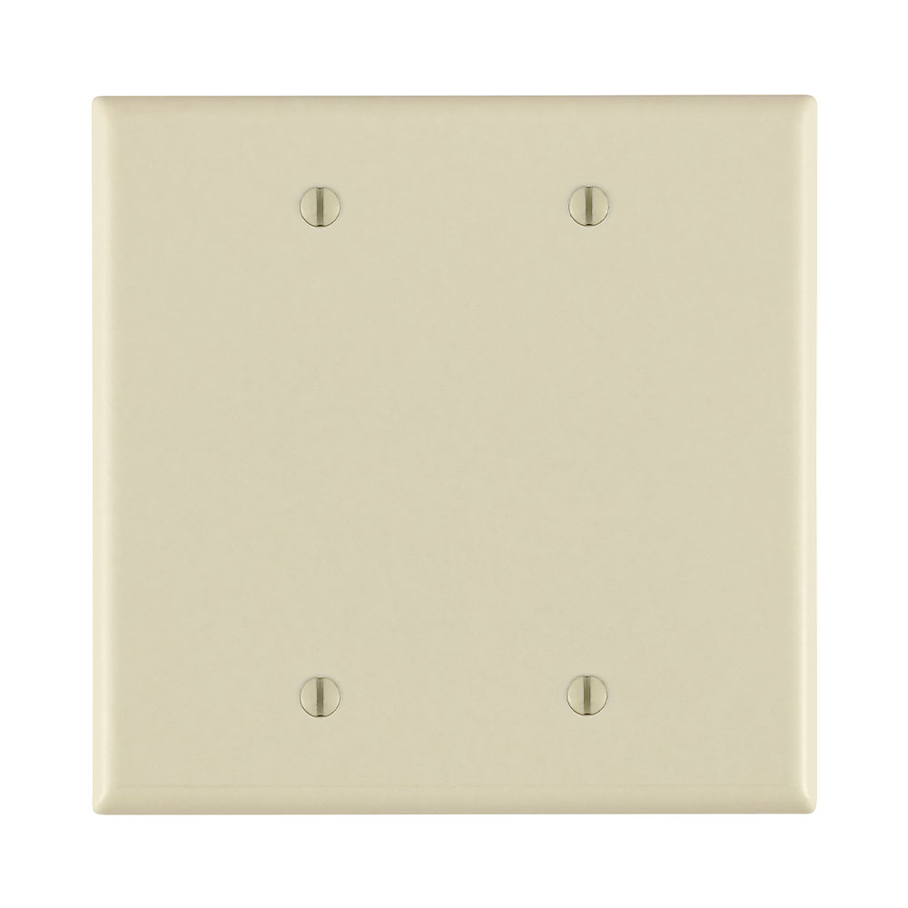 Leviton 80525-T Midway Size Blank Wallplate 2 Gangs Light Almond