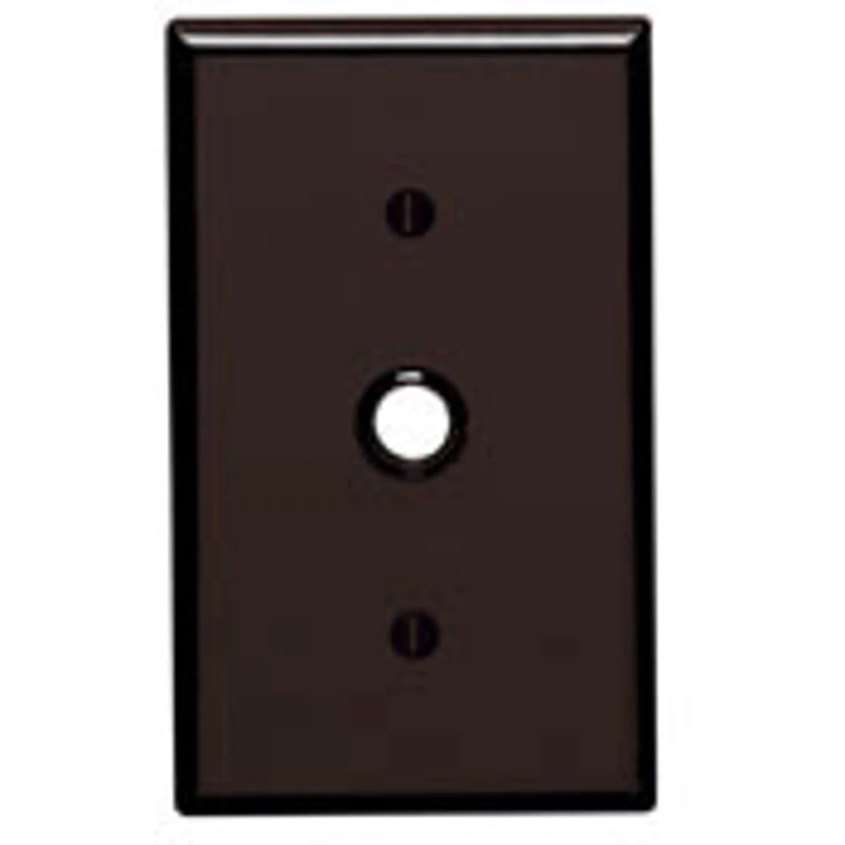 Leviton 85018 1-Gang .406 Inch Hole Device Telephone/Cable Wallplate, Standard Size, Thermoset, Strap Mount, Brown