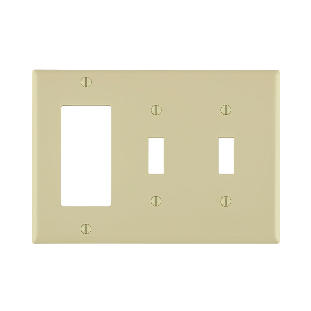 Leviton 80745-I 6.38 x 0.22 x 4.5 Inch 3-Gang Combination Wallplate