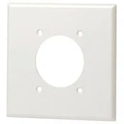 Leviton 80726-W 2-Gang Flush Mount 2.15-Inch Diameter Device Receptacle Wallplate White