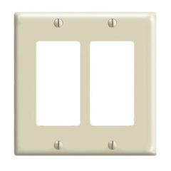 Leviton 80409-NI 4.56 x 0.22 x 4.5 Inch 2-Gang Standard Receptacle Wallplate