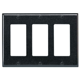 Leviton 80411-E 3-Gang Standard Wallplate Black