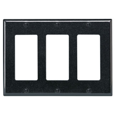 Leviton 80411-E 3-Gang Standard Wallplate Black